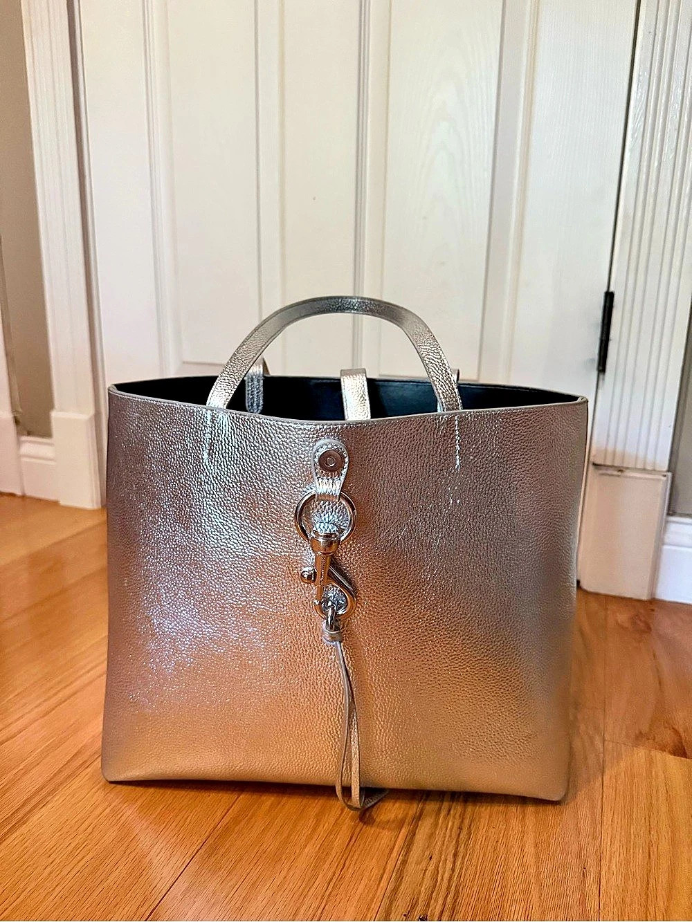 Rebecca Minkoff Megan Tote Textured Silver Bag